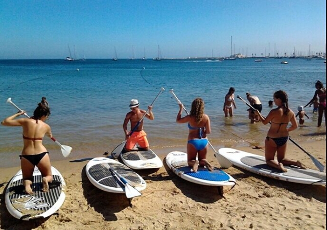 Pranticando en la playa